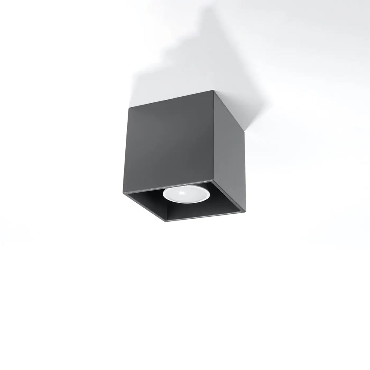 Plafonnier spot cube en aluminium, béton ou bois, GU10, anthracite