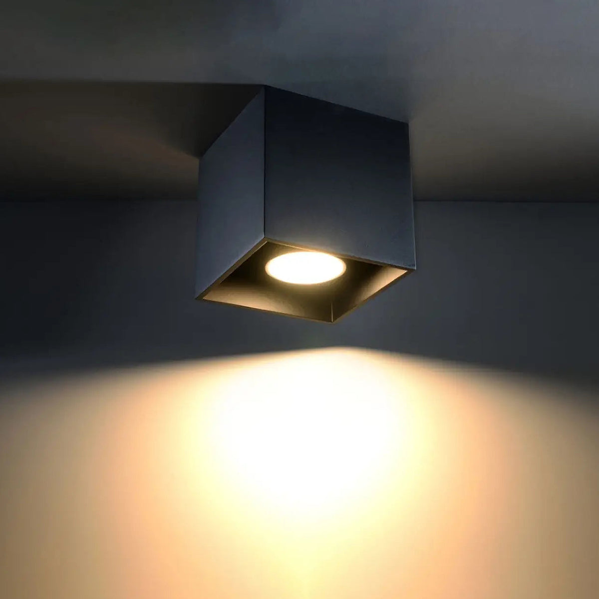Plafonnier spot cube en aluminium, béton ou bois, GU10