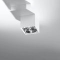 Plafonnier spot cube en aluminium blanc, en saillie, GU10