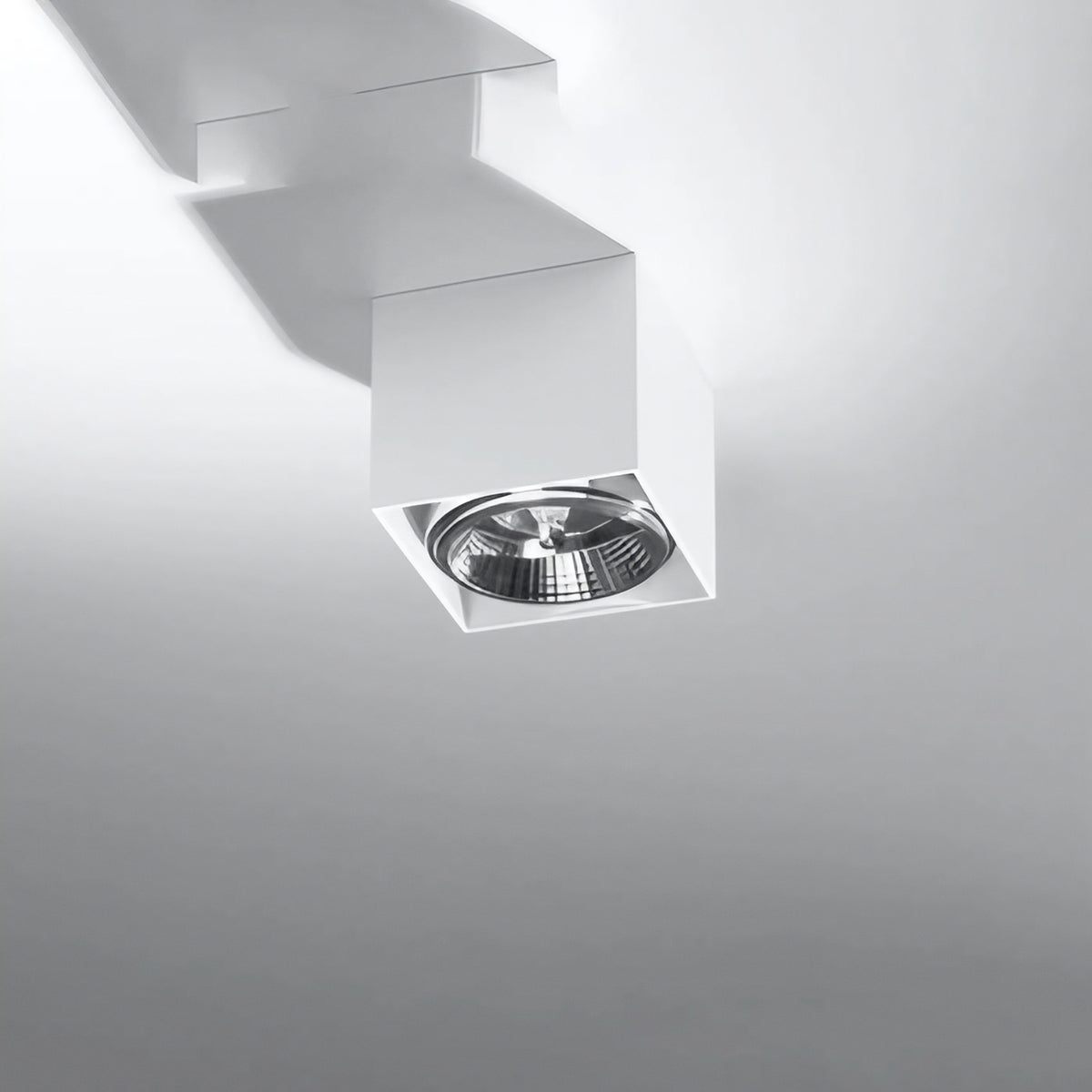 Plafonnier spot cube en aluminium blanc, en saillie, GU10
