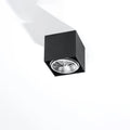 Plafonnier spot cube en aluminium noir mat, en saillie, GU10