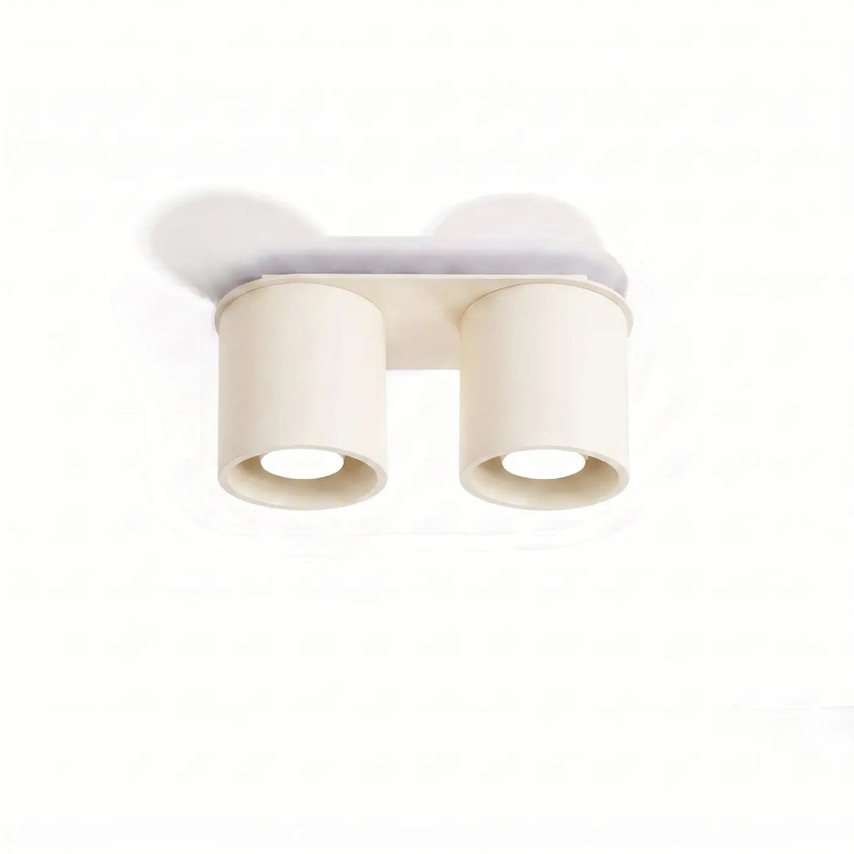 Plafonnier spot cylindre en aluminium, béton ou bois, GU10, beige