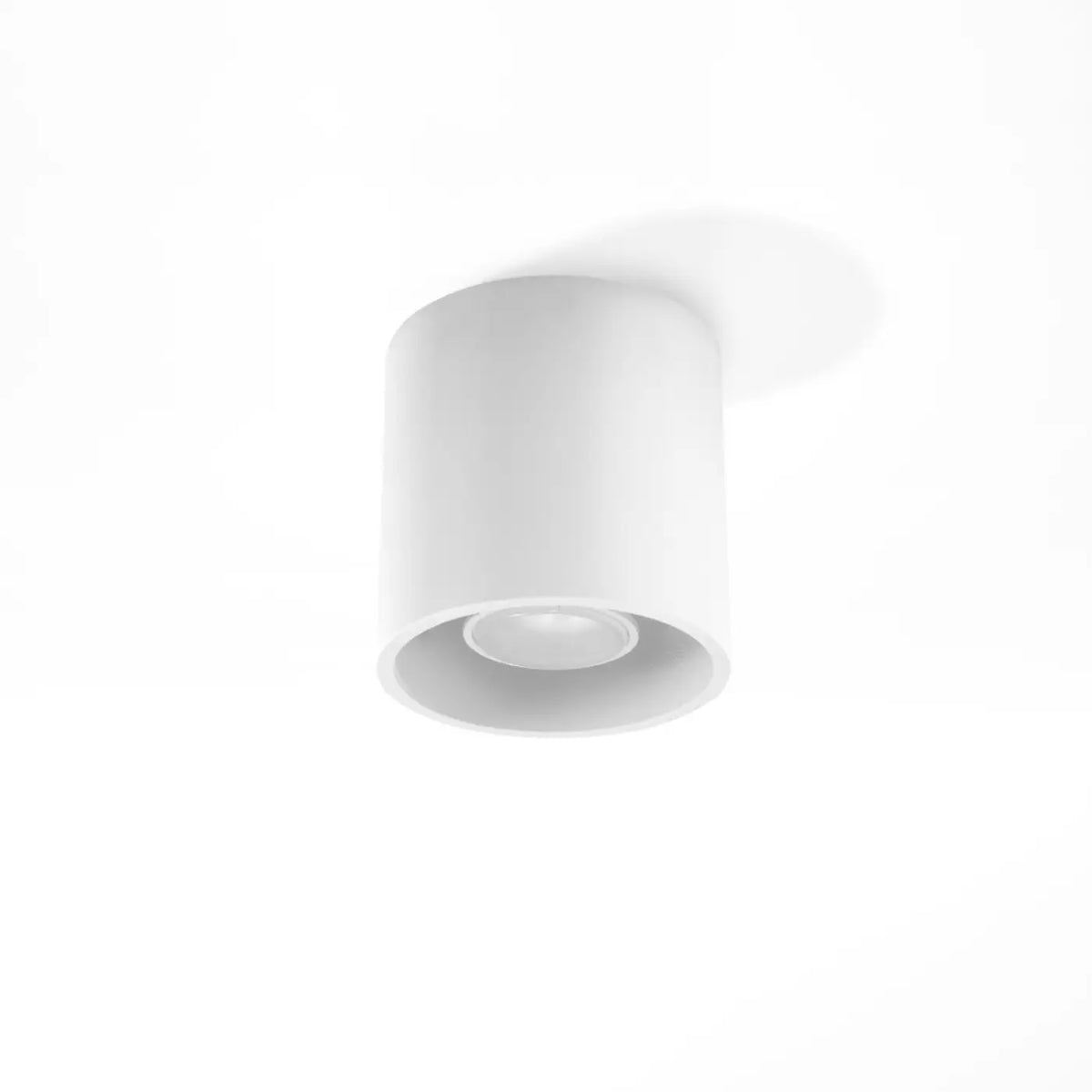 Plafonnier spot cylindre en aluminium, béton ou bois, GU10, blanc