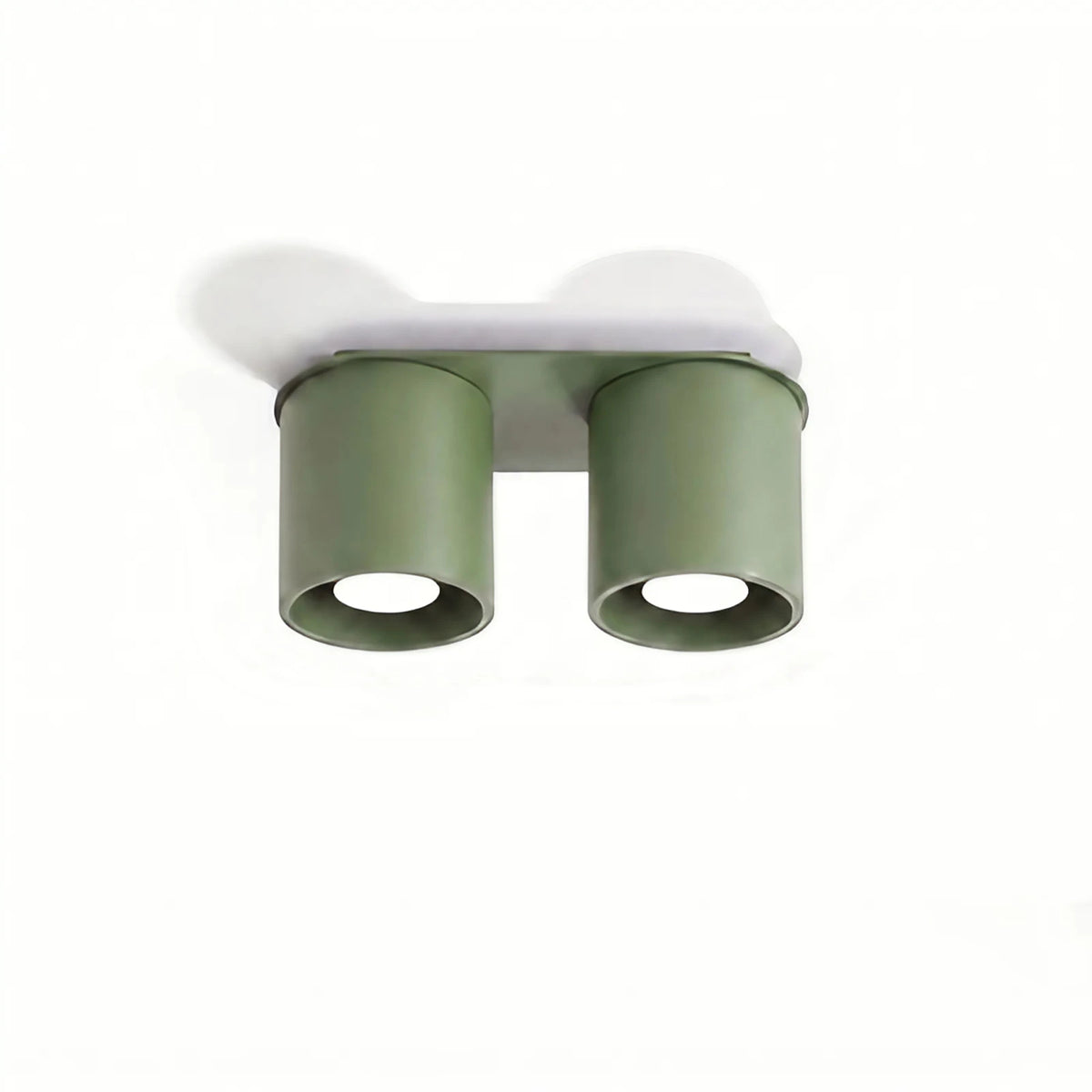 Plafonnier spot cylindre en aluminium, béton ou bois, GU10, vert olive