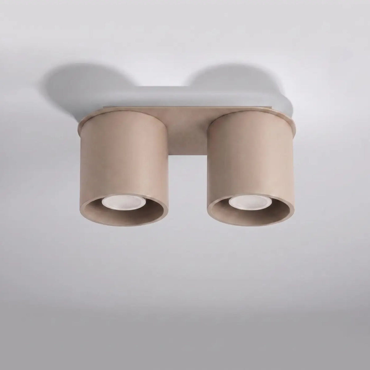 Plafonnier spot cylindre en aluminium, béton ou bois, GU10, taupe