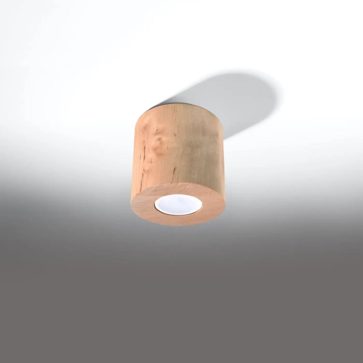 Plafonnier spot cylindre en aluminium, béton ou bois, GU10, bois naturel