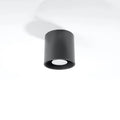 Plafonnier spot cylindre en aluminium, béton ou bois, GU10, anthracite