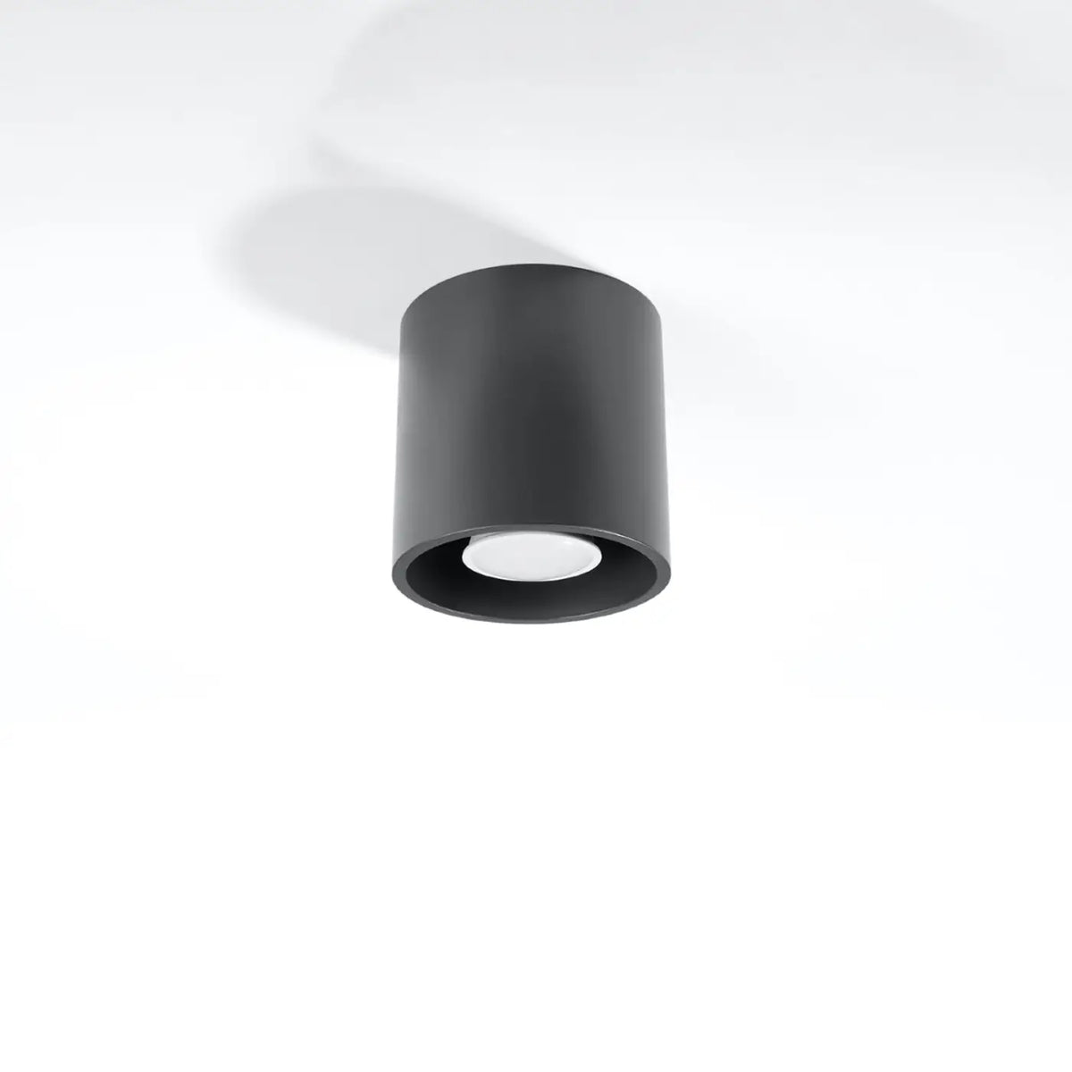 Plafonnier spot cylindre en aluminium, béton ou bois, GU10, anthracite