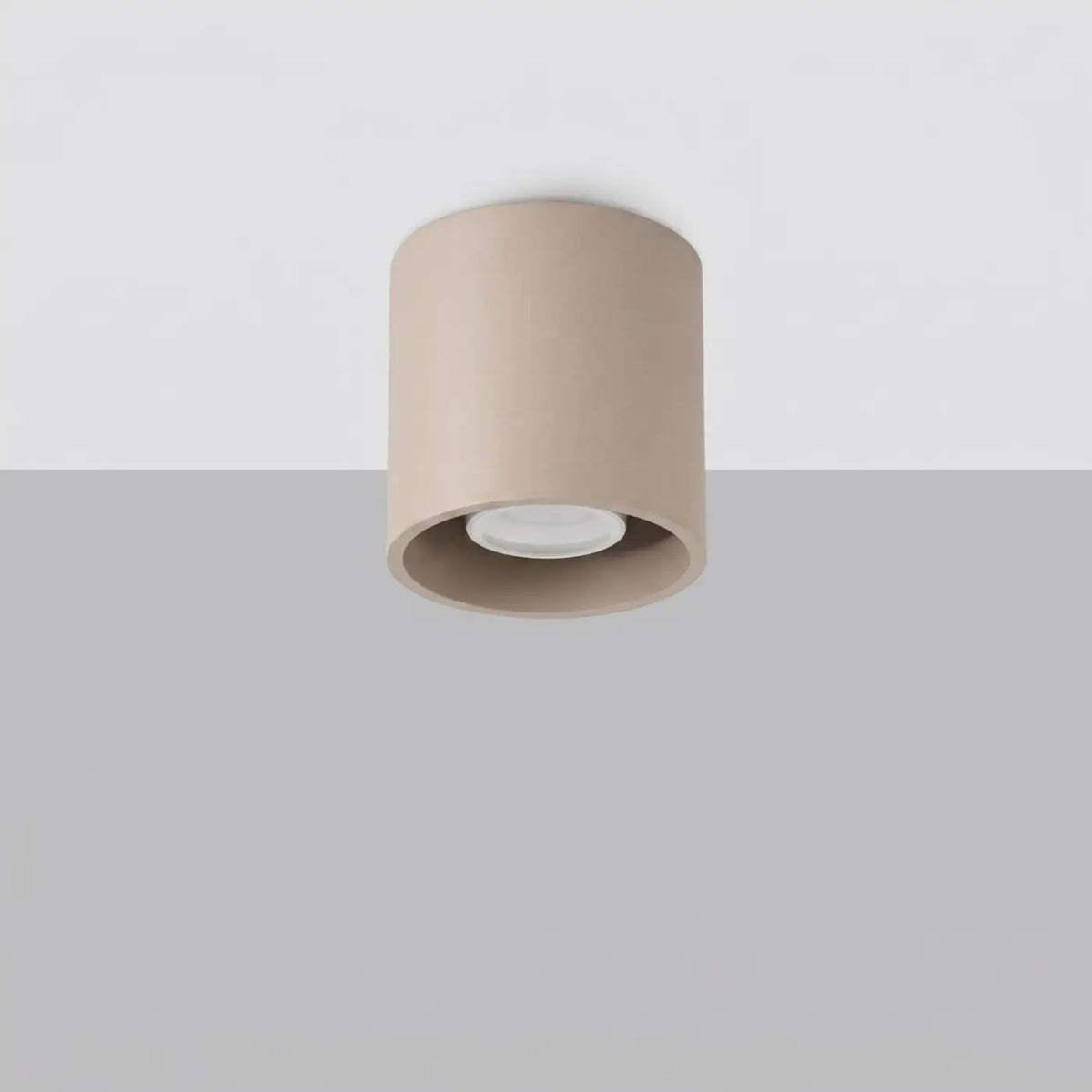 Plafonnier spot cylindre en aluminium, béton ou bois, GU10, taupe