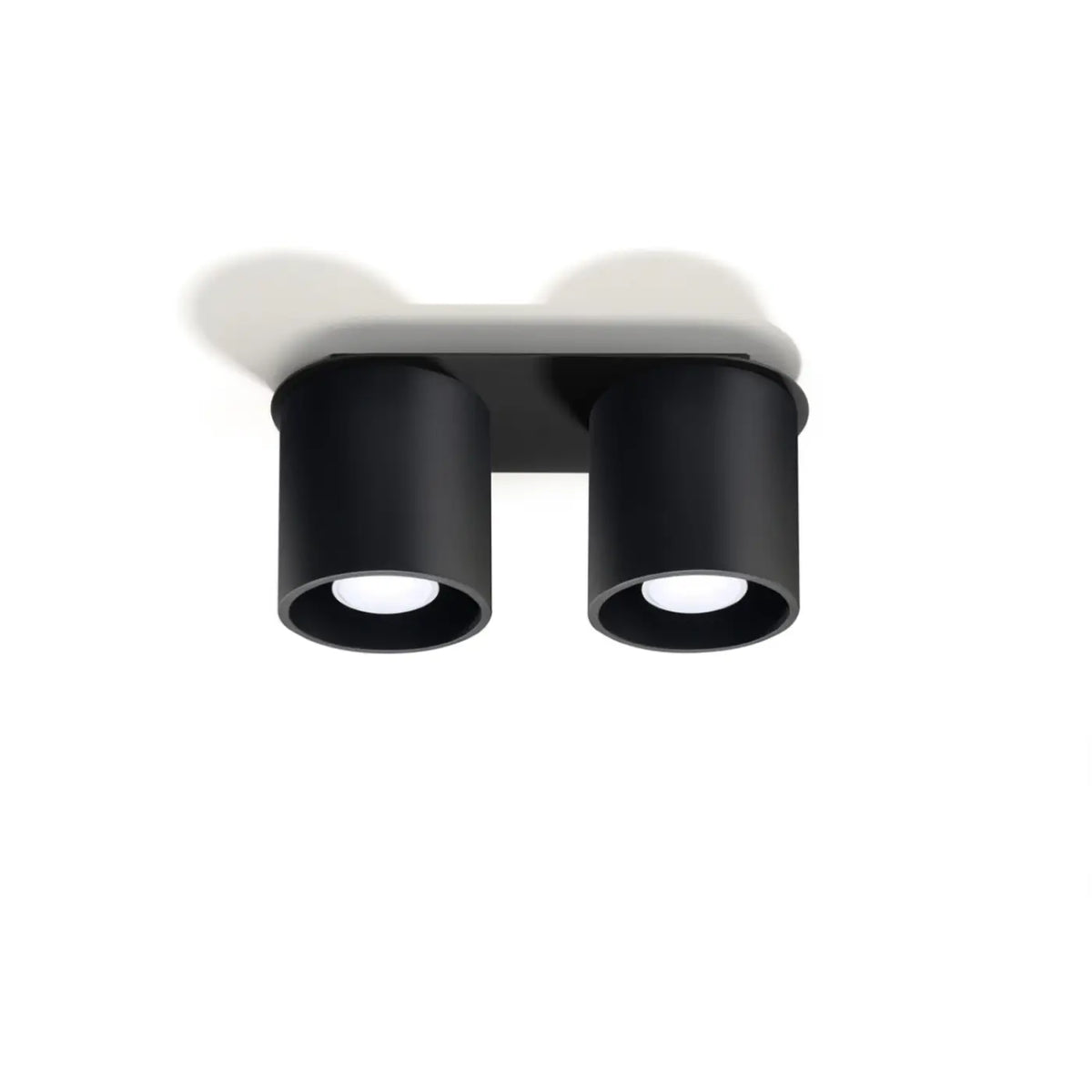 Plafonnier spot cylindre en aluminium, béton ou bois, GU10, noir