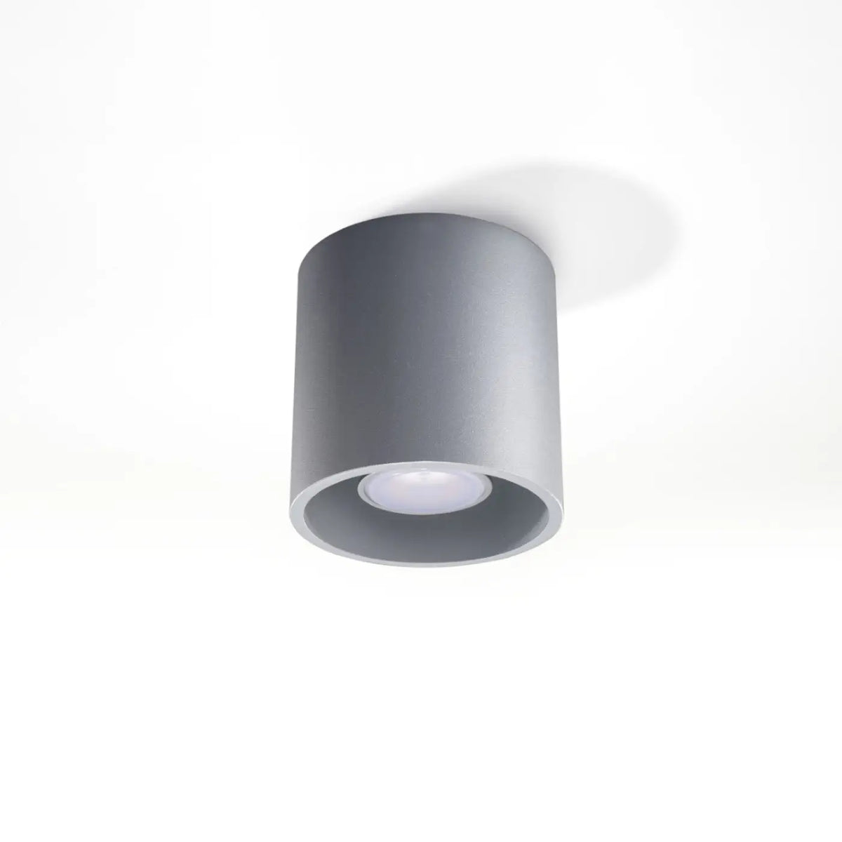 Plafonnier spot cylindre en aluminium, béton ou bois, GU10, gris