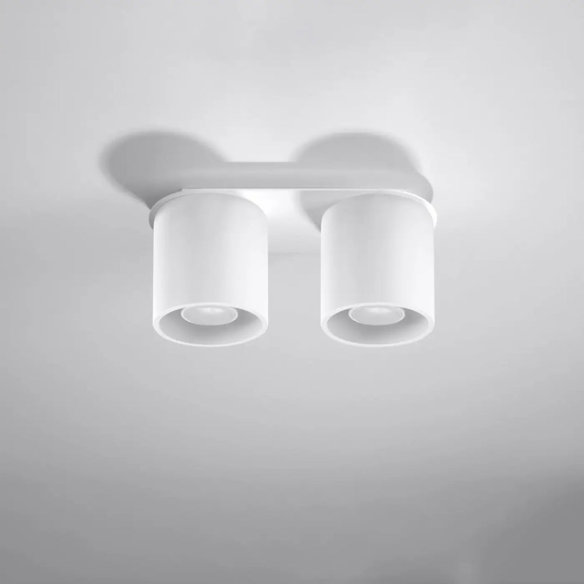Plafonnier spot cylindre en aluminium, béton ou bois, GU10, blanc