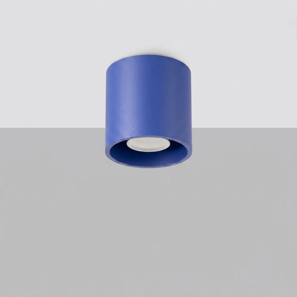 Plafonnier spot cylindre en aluminium, béton ou bois, GU10, outremer