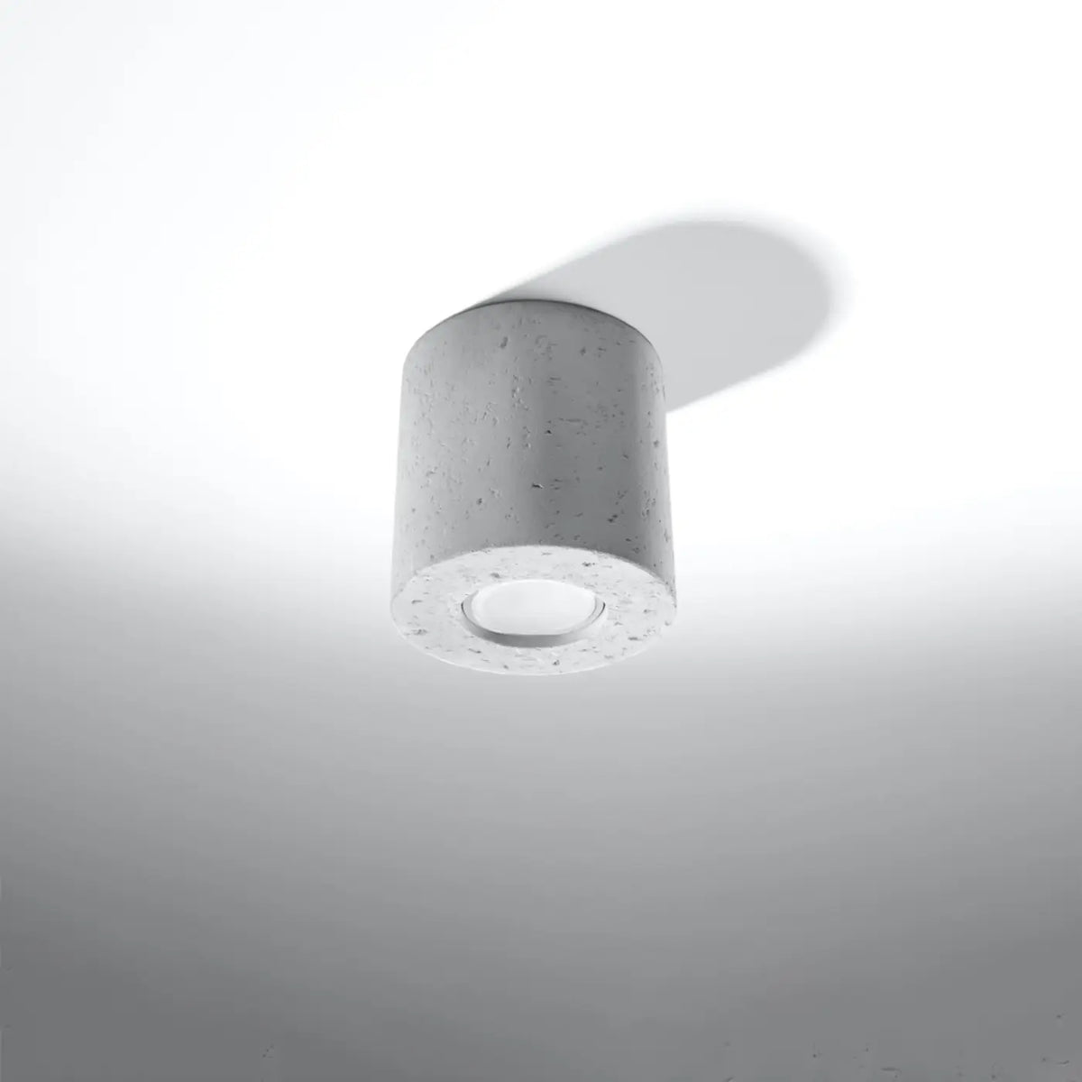 Plafonnier spot cylindre en aluminium, béton ou bois, GU10, gris