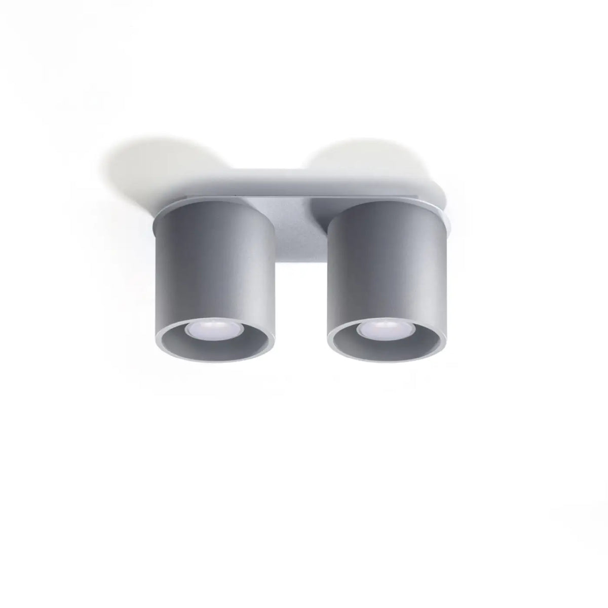 Plafonnier spot cylindre en aluminium, béton ou bois, GU10, gris