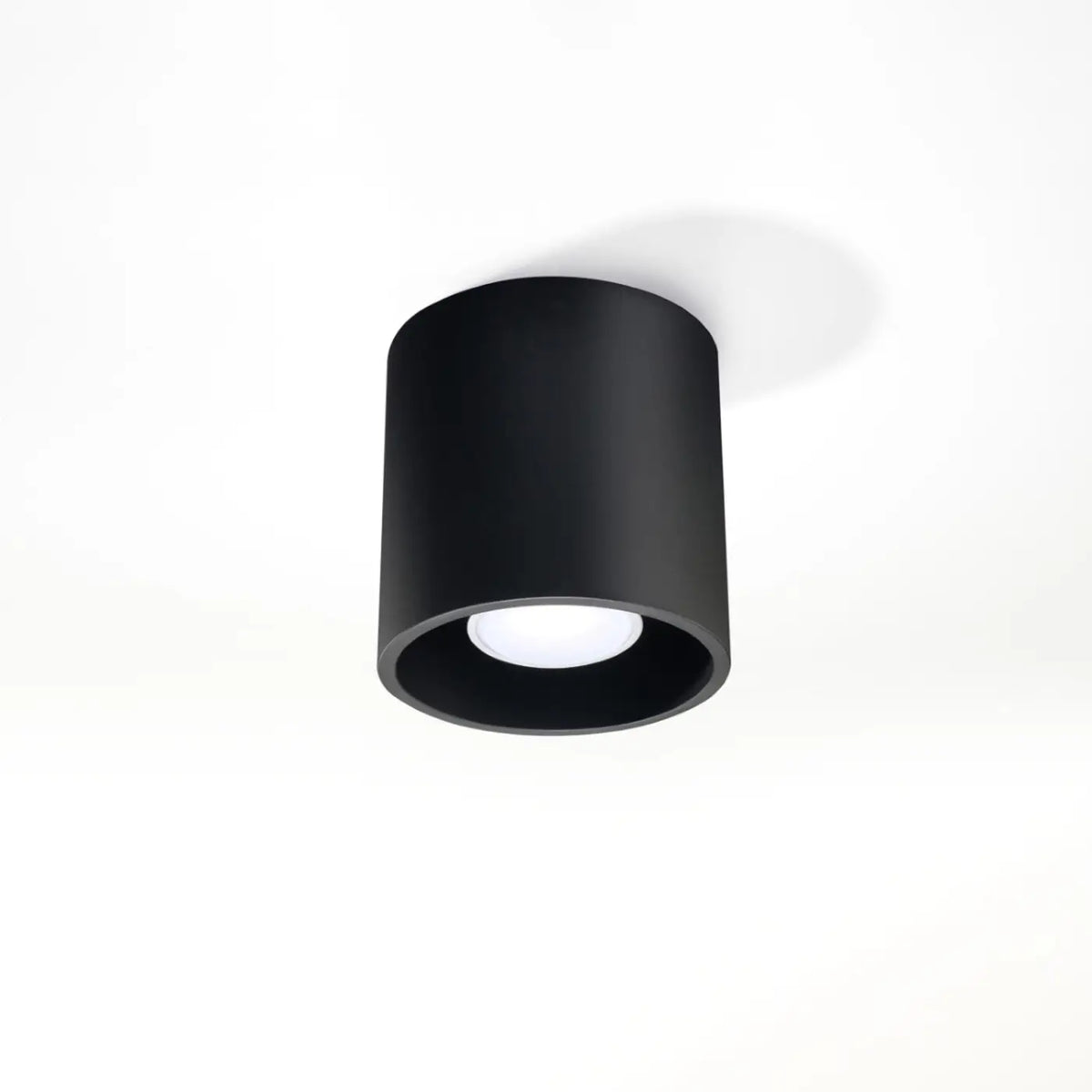 Plafonnier spot cylindre en aluminium, béton ou bois, GU10, noir