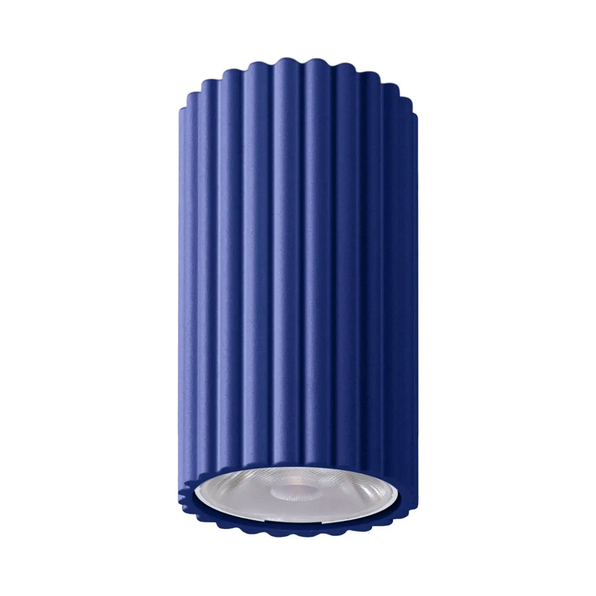 Spot en saillie cylindre cannelé, aluminium, LED 8 W, 10 coloris, outremer