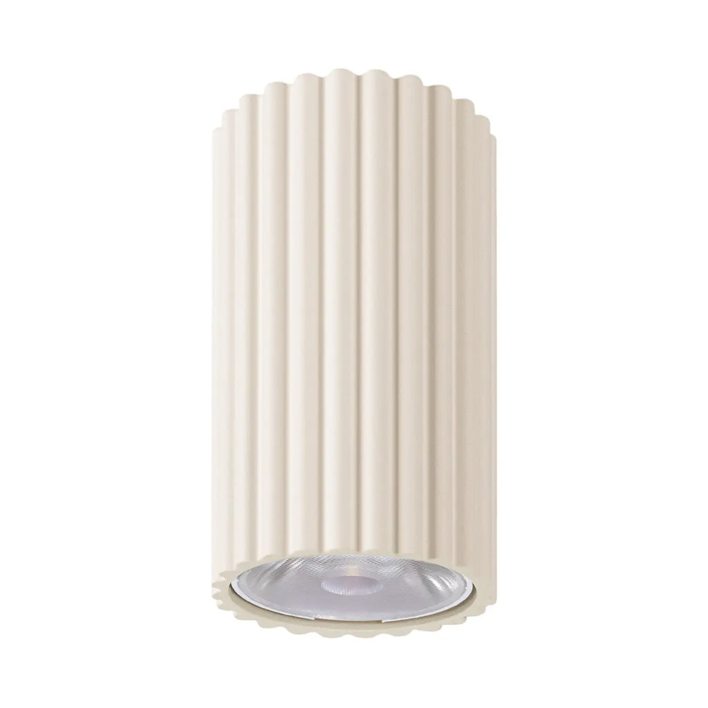 Spot en saillie cylindre cannelé, aluminium, LED 8 W, 10 coloris, beige