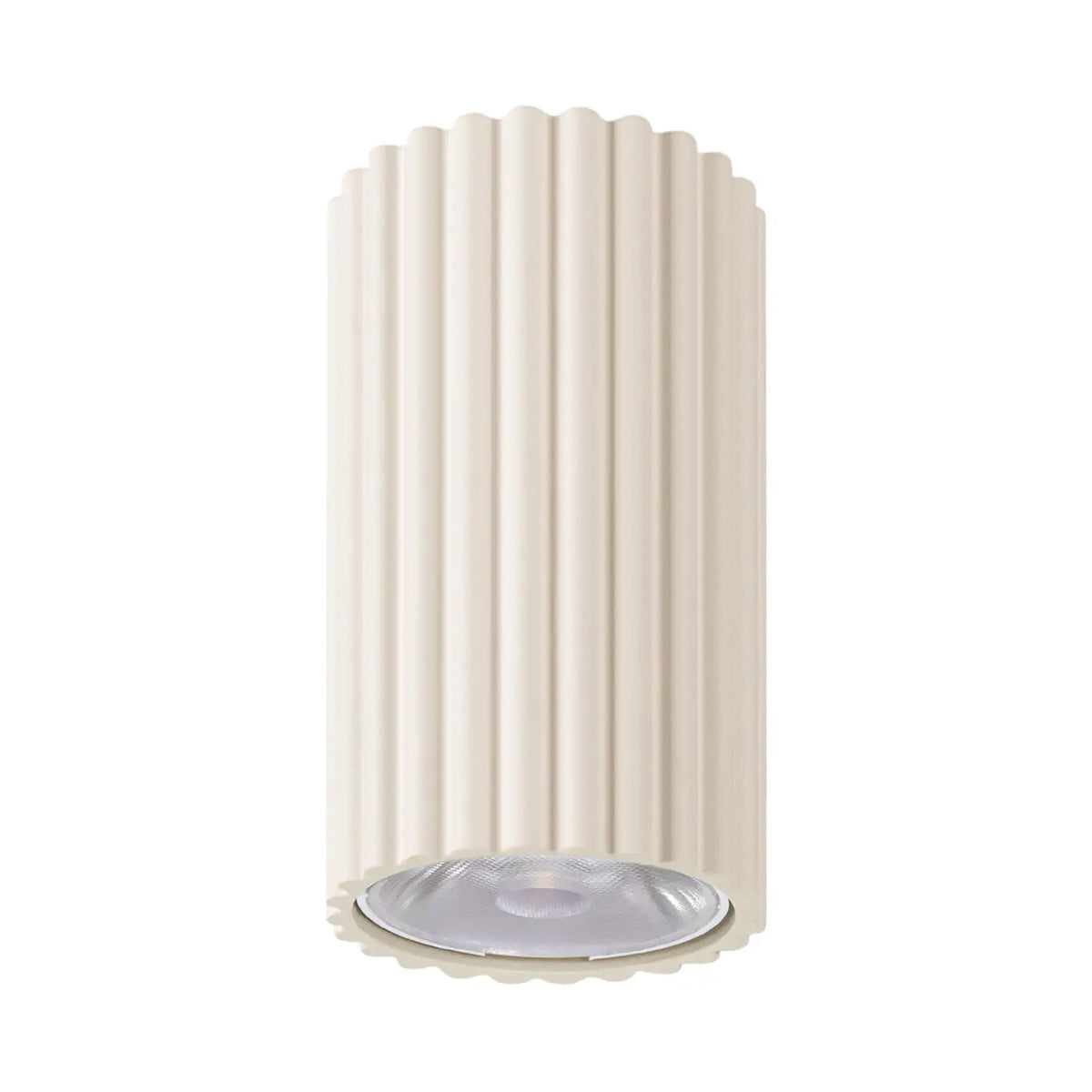 Spot en saillie cylindre cannelé, aluminium, LED 8 W, 10 coloris, beige