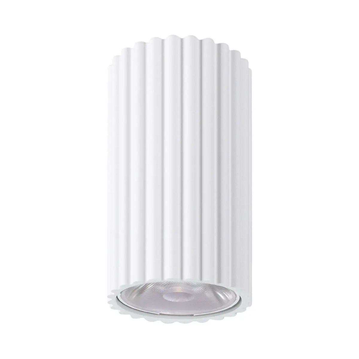 Spot en saillie cylindre cannelé, aluminium, LED 8 W, 10 coloris, blanc