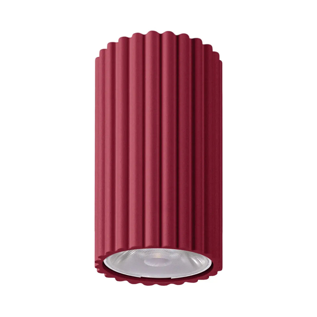 Spot en saillie cylindre cannelé, aluminium, LED 8 W, 10 coloris, bordeaux