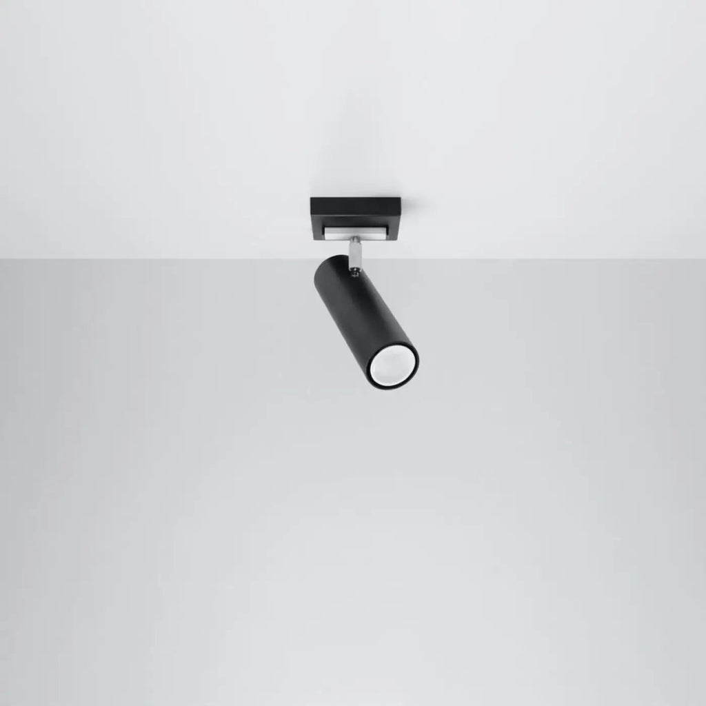 Plafonnier spot orientable en acier noir mat, ampoule GU10