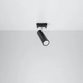 Plafonnier spot orientable en acier noir mat, ampoule GU10