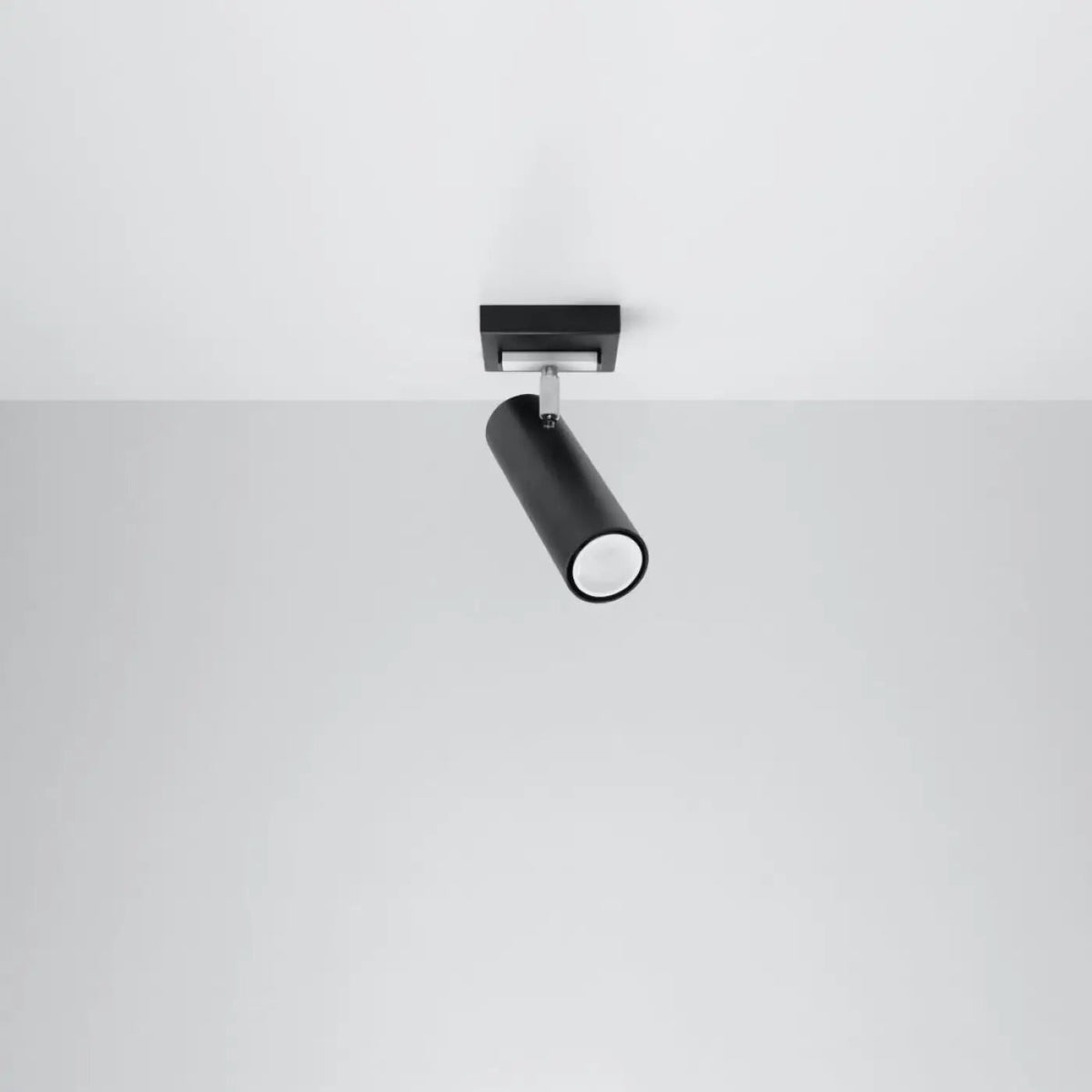 Plafonnier spot orientable en acier noir mat, ampoule GU10
