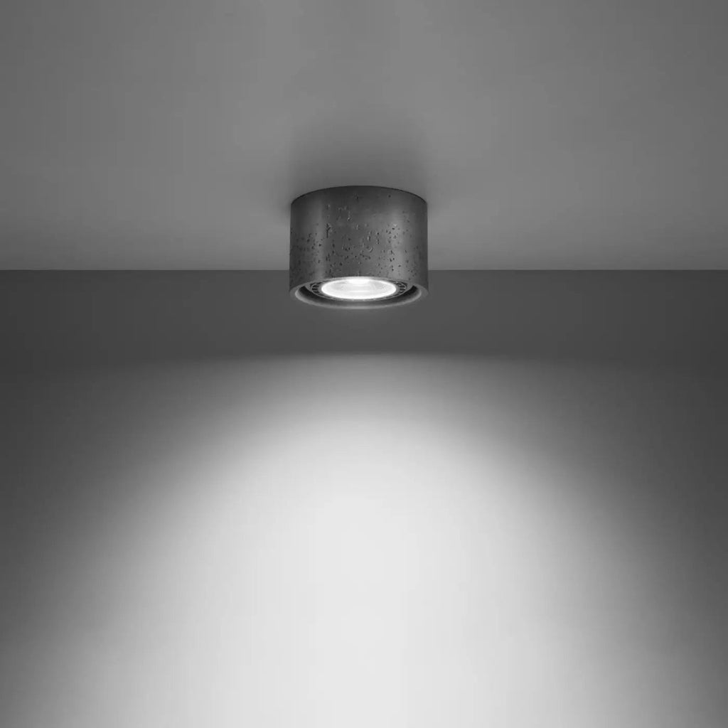 Spot de plafond court en béton gris ou bois naturel, 1 ou 2 sources
