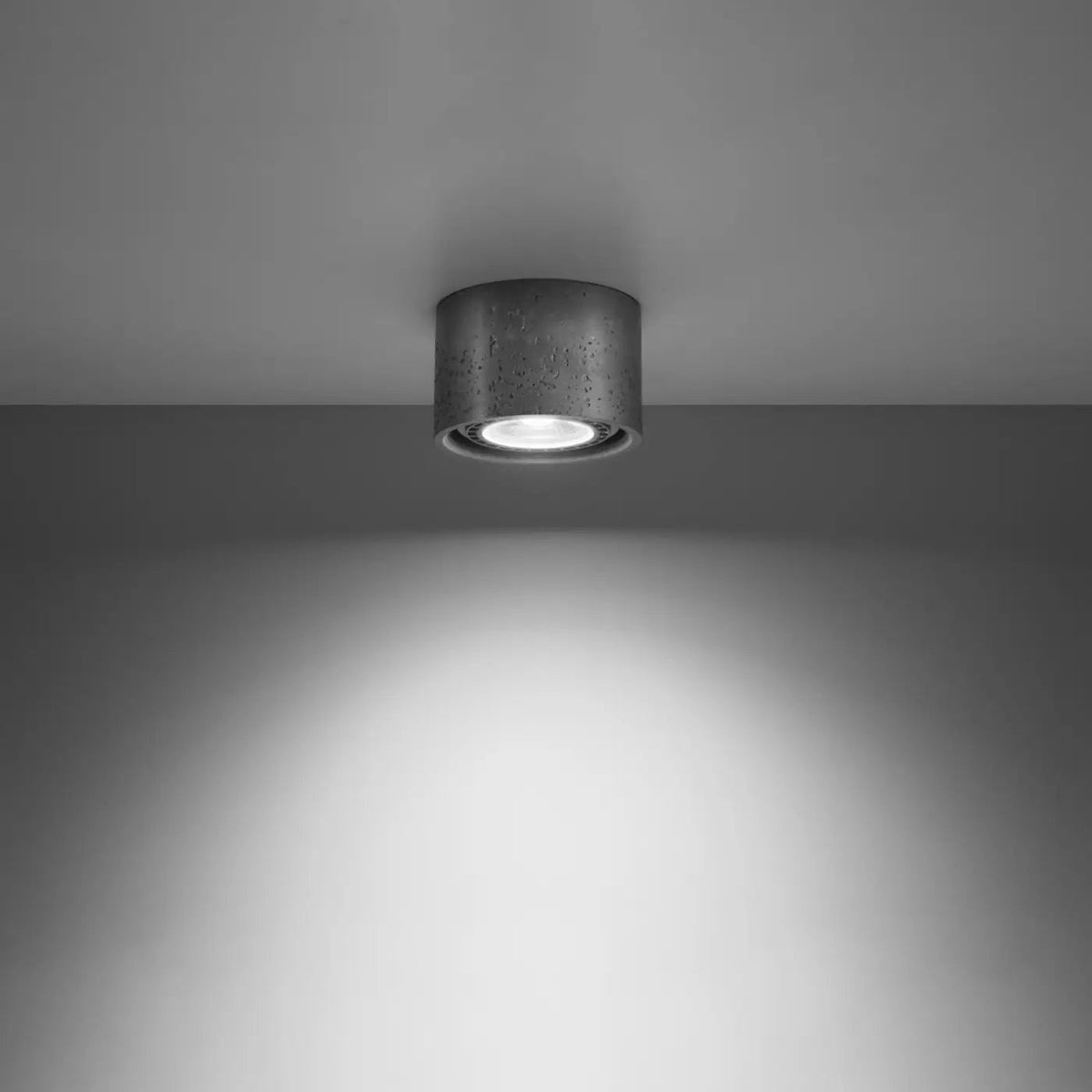 Spot de plafond court en béton gris ou bois naturel, 1 ou 2 sources