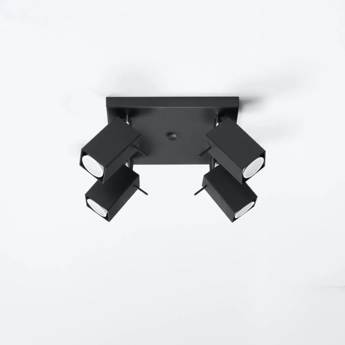 Plafonnier spots cubes orientables en acier, 2 à 6 sources, noir