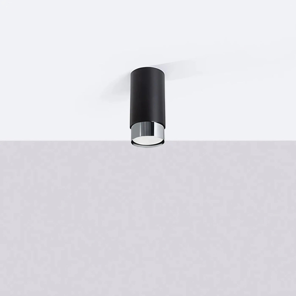 Plafonnier spots noirs à bague dorée ou chromée, barre ou tube, noir/chromé