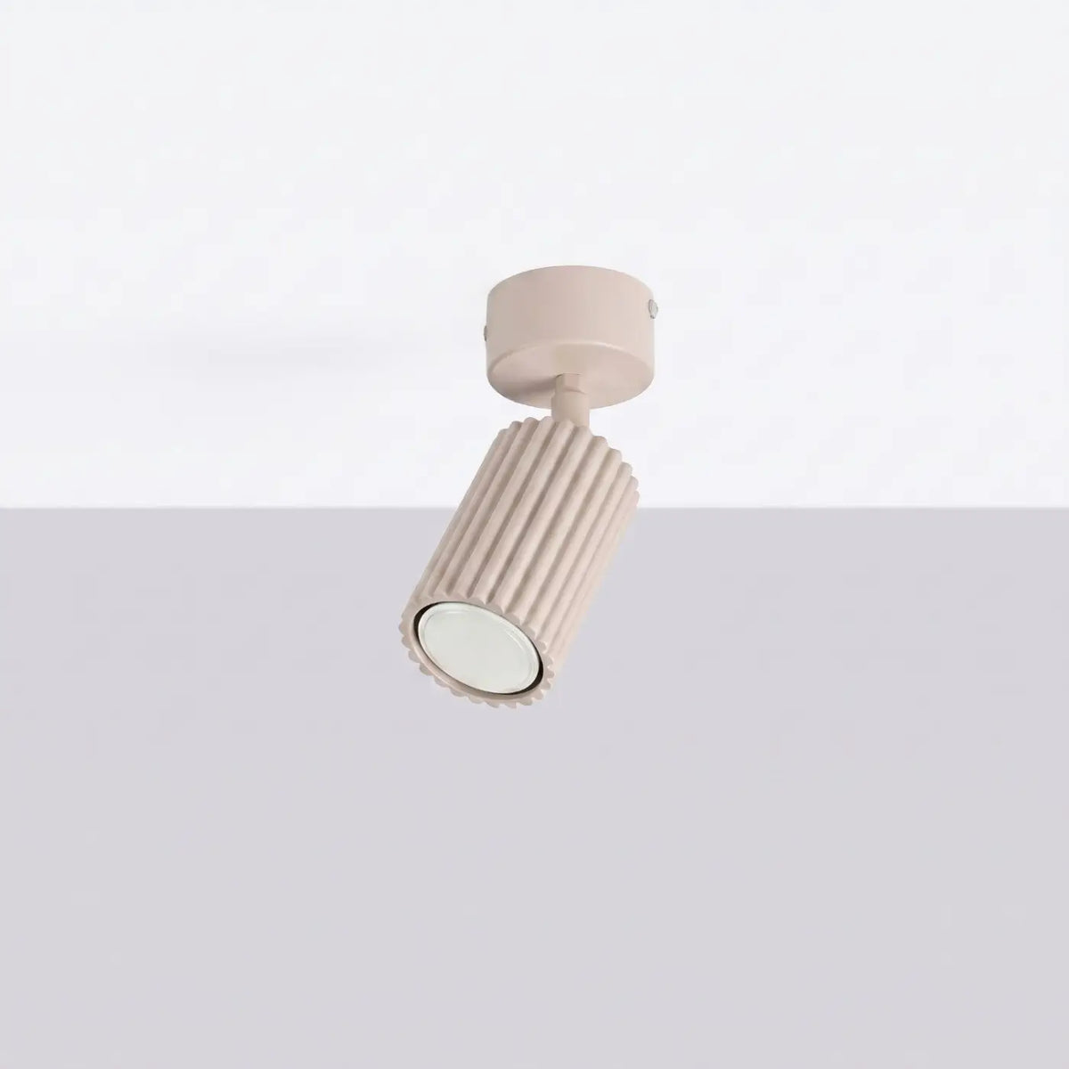 Plafonnier spots tubes cannelés, barre, rosace ou plaque, 1 à 6, taupe