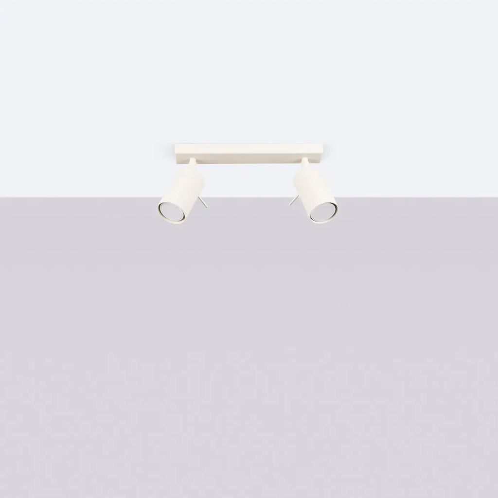 Plafonnier rampe de spots orientables en acier, 2 à 6 spots, beige