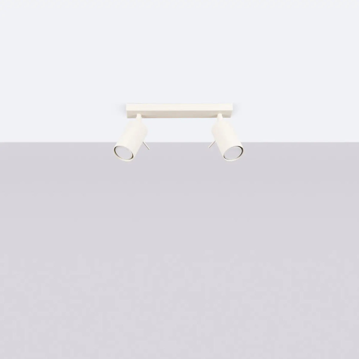 Plafonnier rampe de spots orientables en acier, 2 à 6 spots, beige