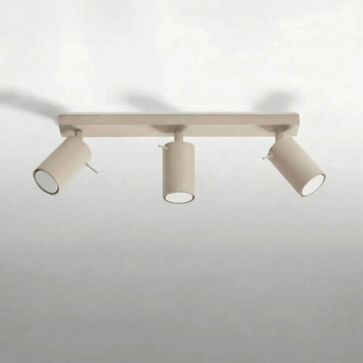 Plafonnier rampe de spots orientables en acier, 2 à 6 spots, taupe