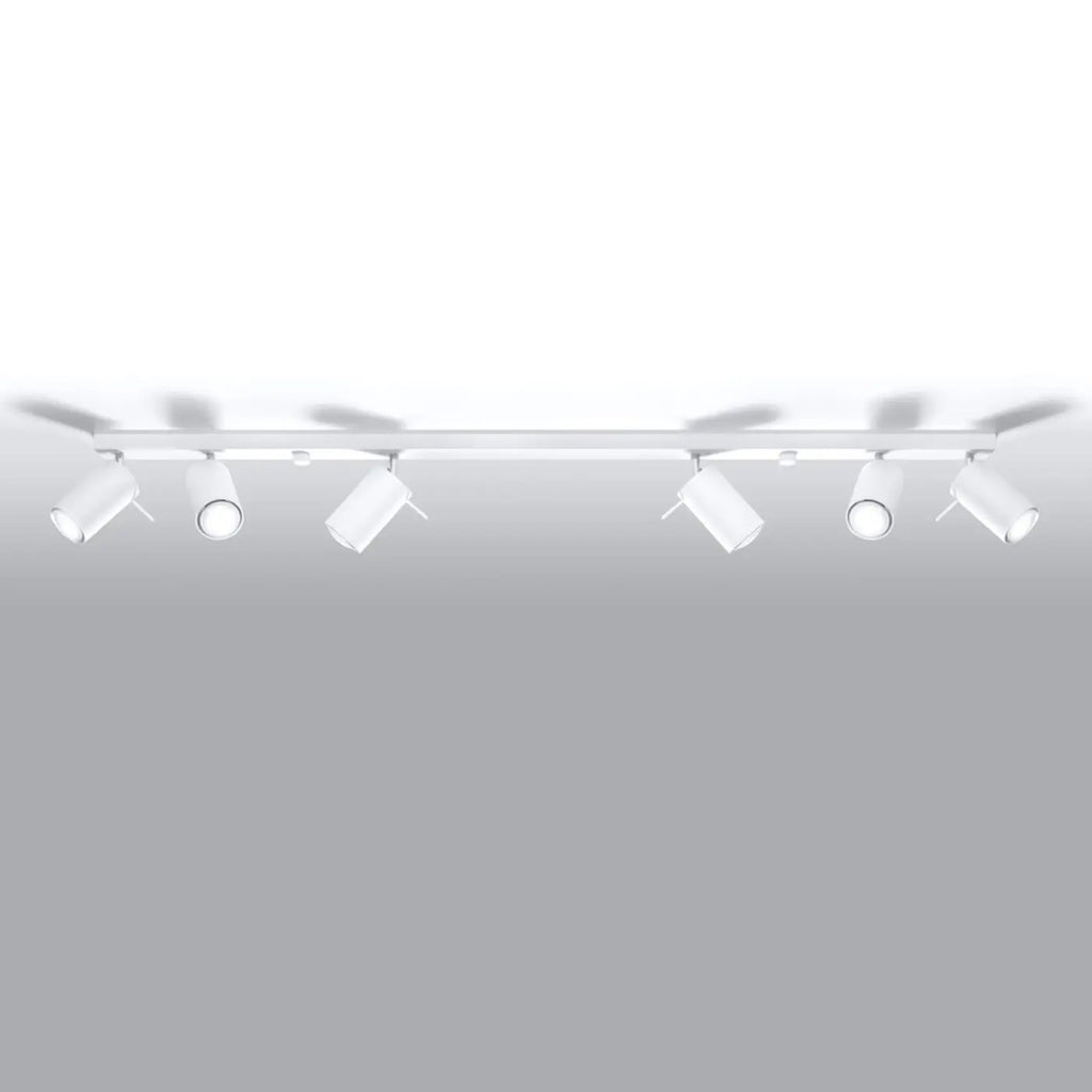 Plafonnier rampe de spots orientables en acier, 2 à 6 spots, blanc