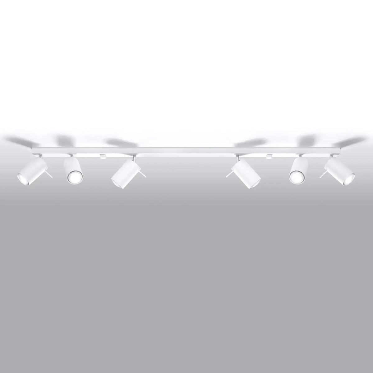 Plafonnier rampe de spots orientables en acier, 2 à 6 spots, blanc