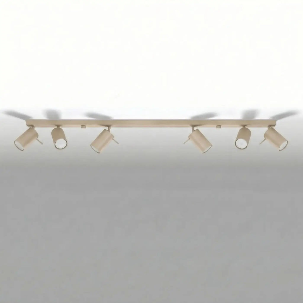 Plafonnier rampe de spots orientables en acier, 2 à 6 spots, taupe