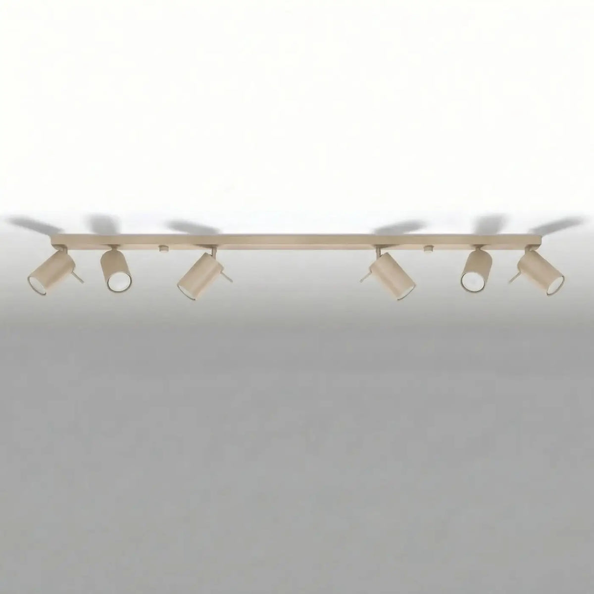 Plafonnier rampe de spots orientables en acier, 2 à 6 spots, taupe
