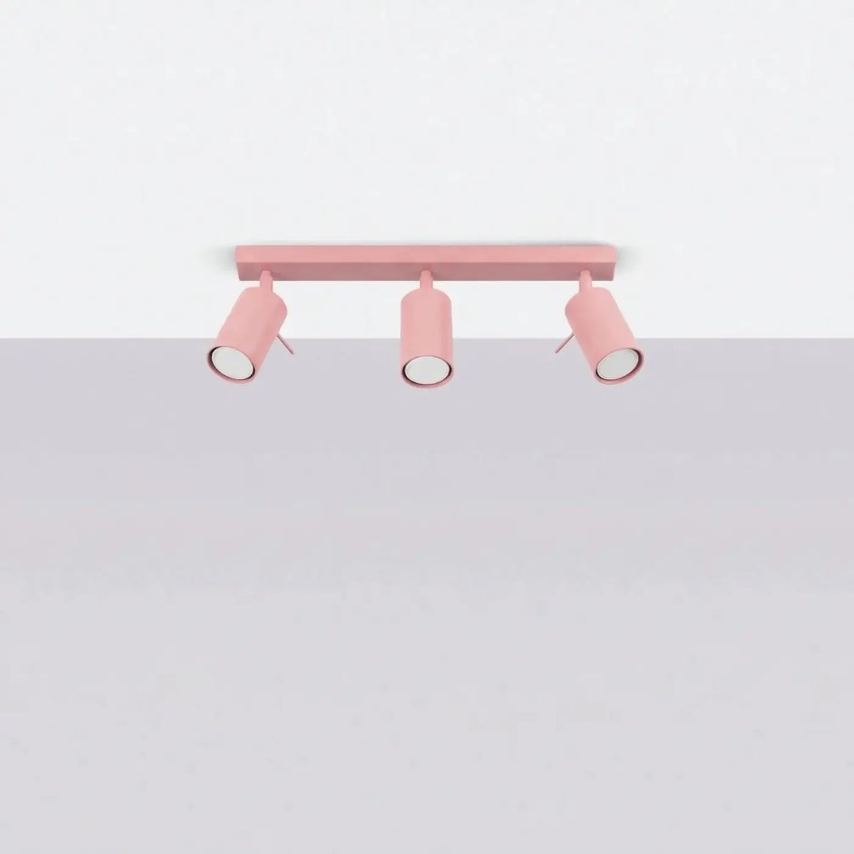 Plafonnier rampe de spots orientables en acier, 2 à 6 spots, rose