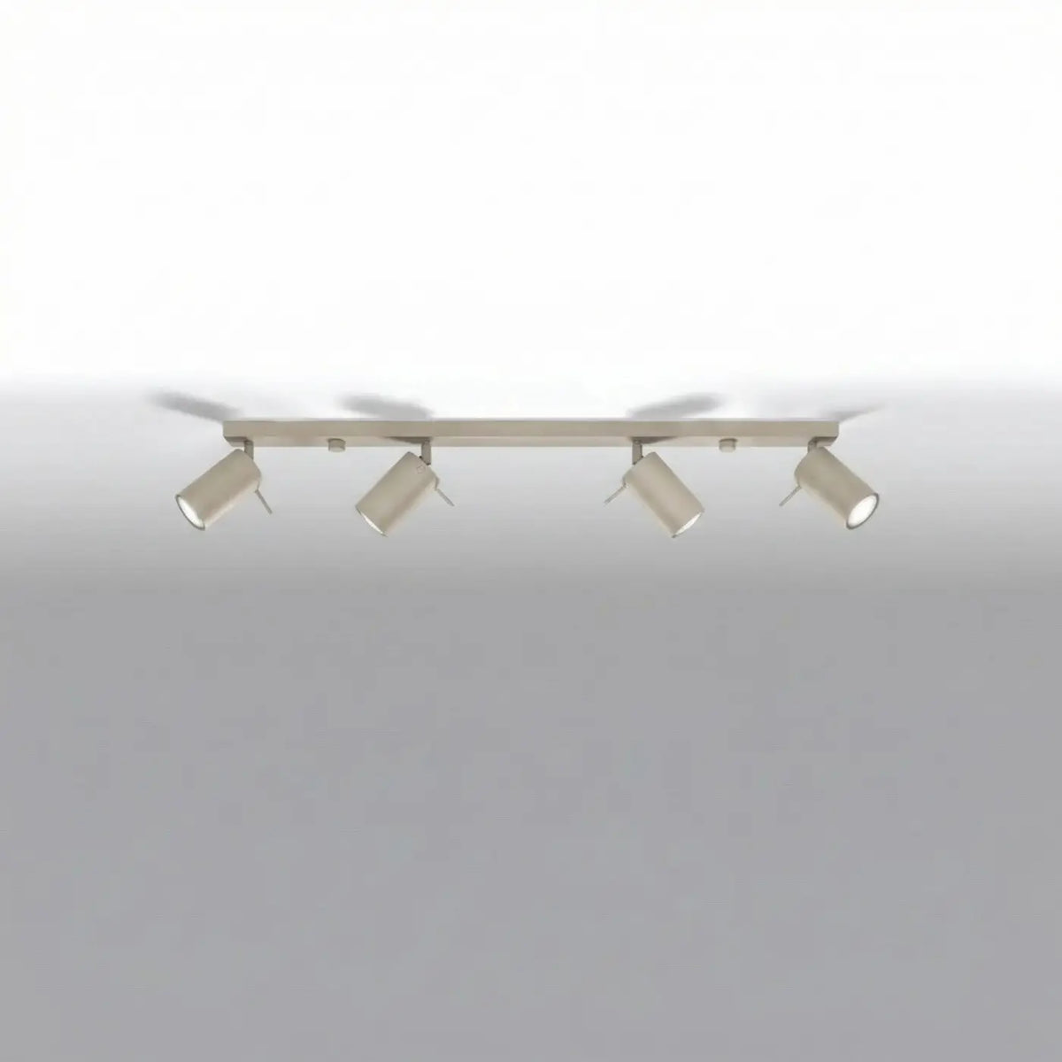 Plafonnier rampe de spots orientables en acier, 2 à 6 spots, taupe