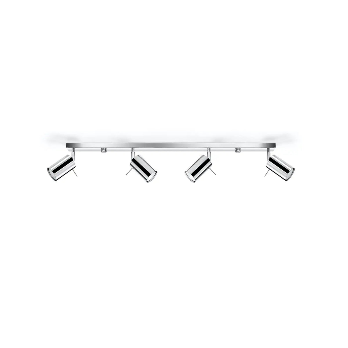 Plafonnier rampe de spots orientables en acier, 2 à 6 spots, chrome