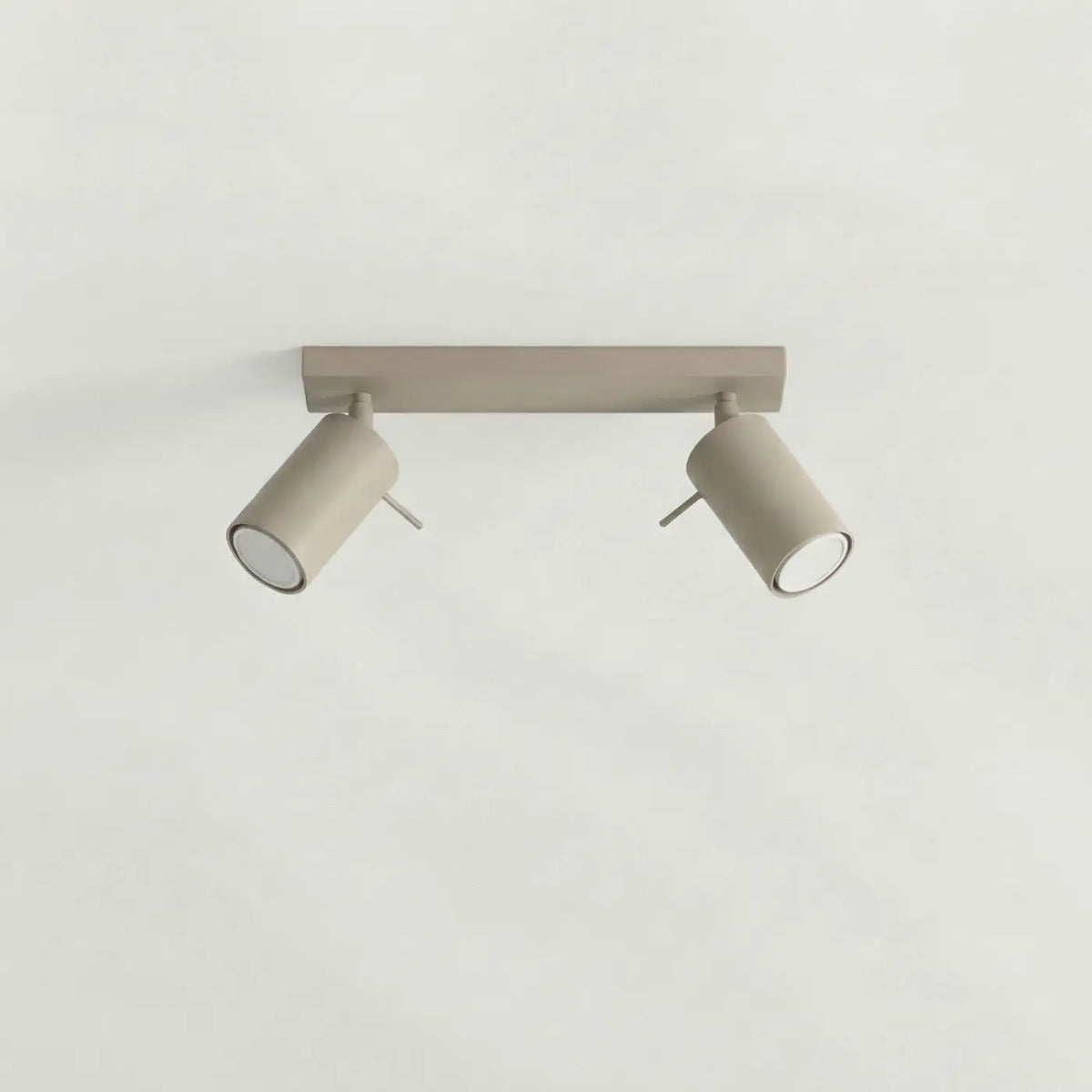 Plafonnier rampe de spots orientables en acier, 2 à 6 spots, taupe