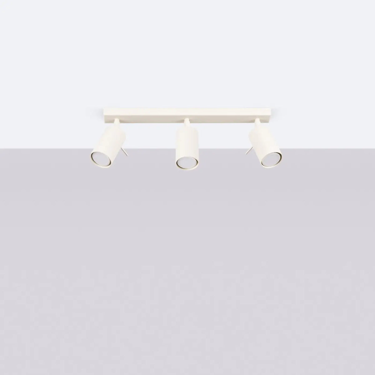 Plafonnier rampe de spots orientables en acier, 2 à 6 spots, beige