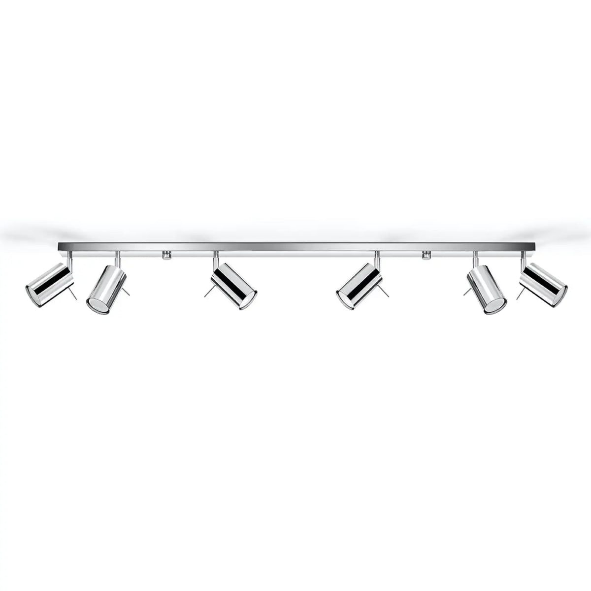 Plafonnier rampe de spots orientables en acier, 2 à 6 spots, chrome