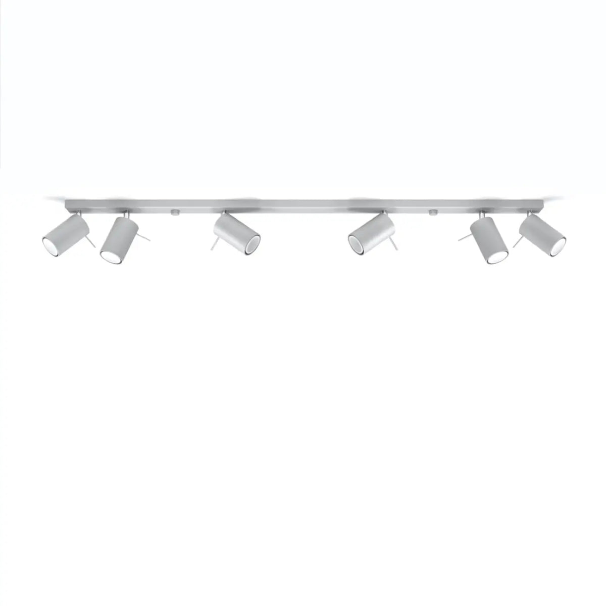 Plafonnier rampe de spots orientables en acier, 2 à 6 spots, gris