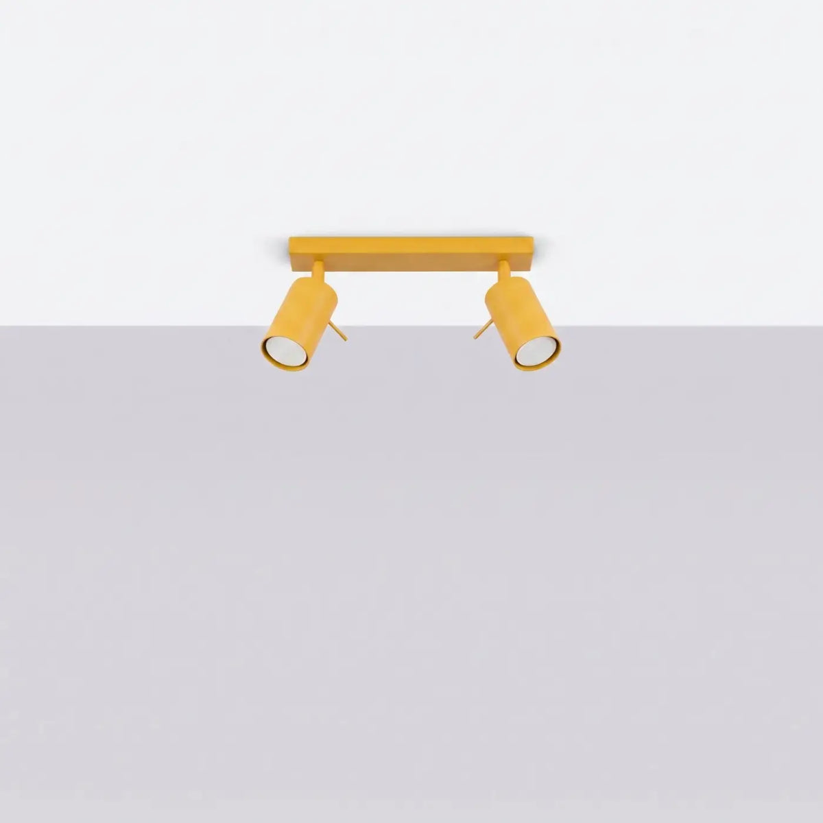 Plafonnier rampe de spots orientables en acier, 2 à 6 spots, jaune