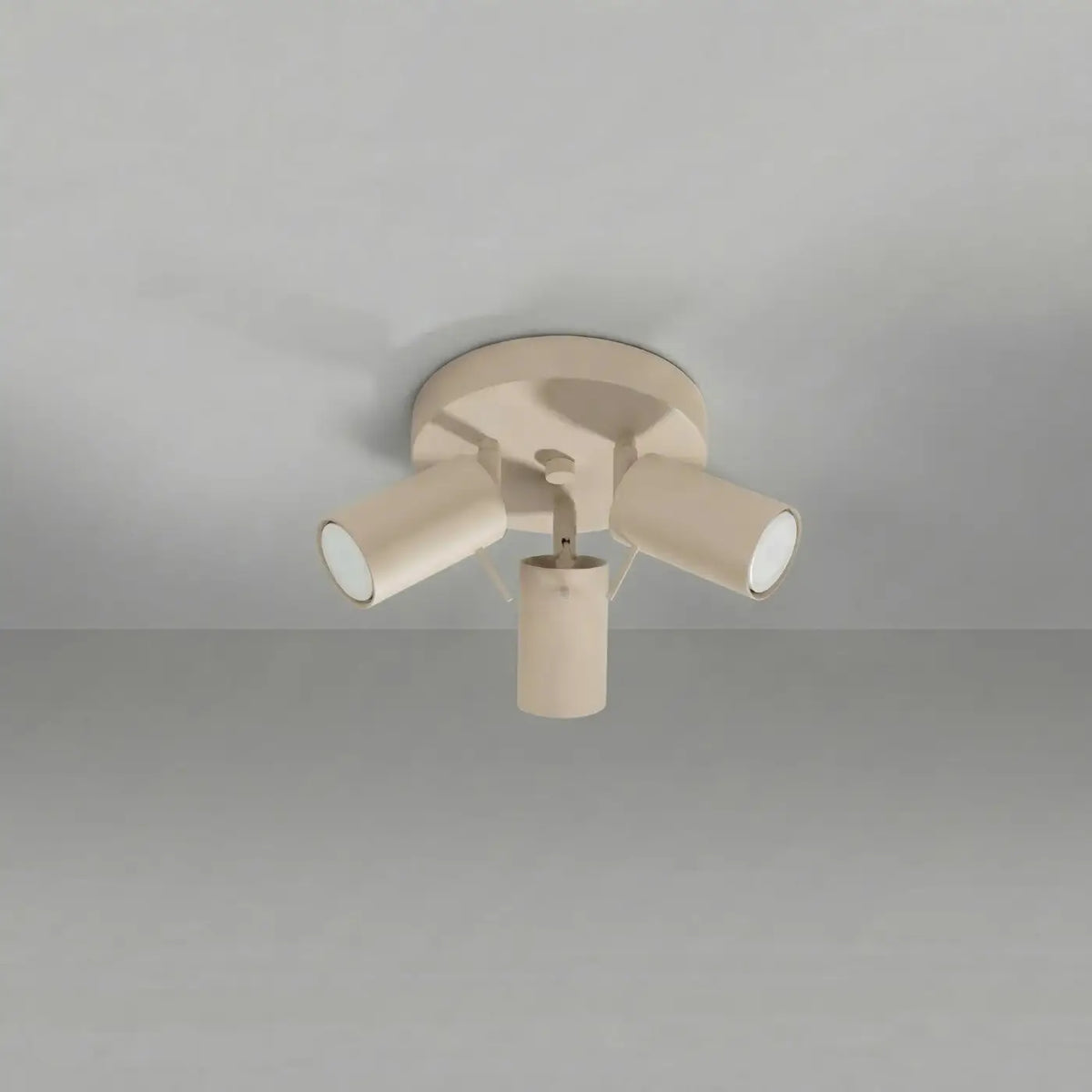 Plafonnier à 3 ou 4 spots orientables en acier, ampoules GU10, taupe