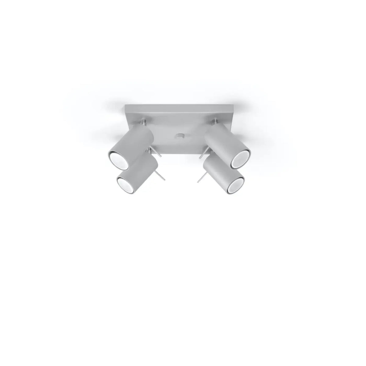 Plafonnier à 3 ou 4 spots orientables en acier, ampoules GU10, gris
